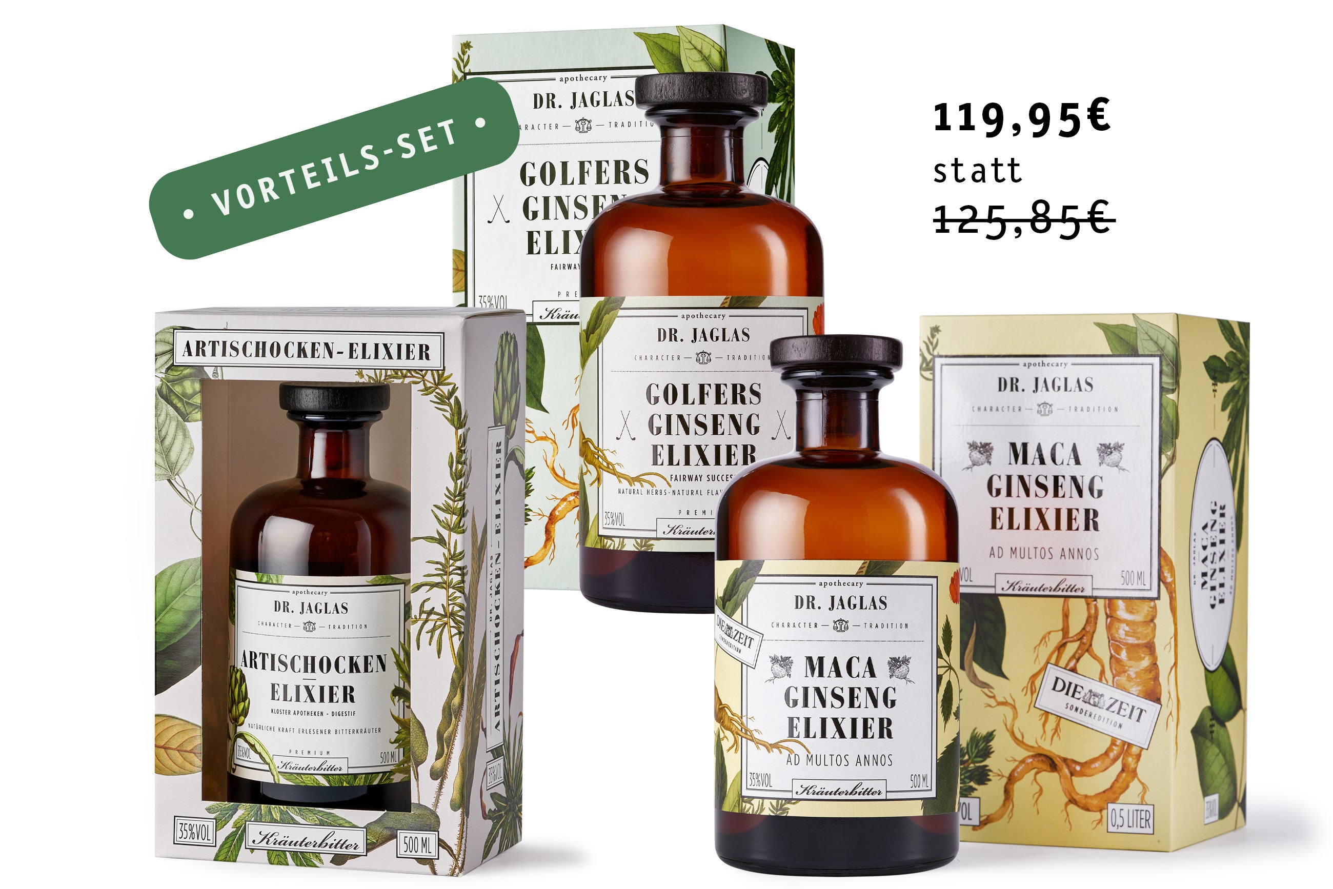 Artischocken-, Ginseng- & Maca-Elixier im Bundle