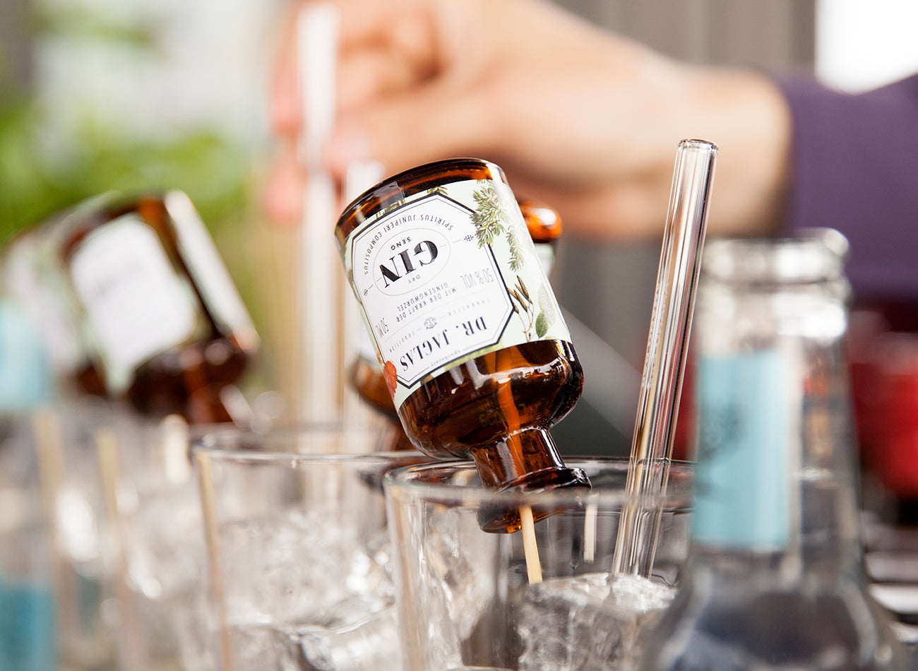 Ginseng Gin im Glas