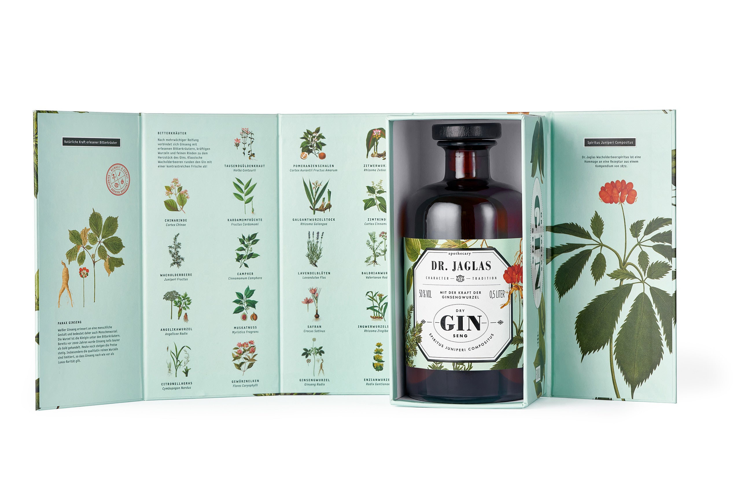 Dr Jaglas Ginseng Gin Verpackung Offen