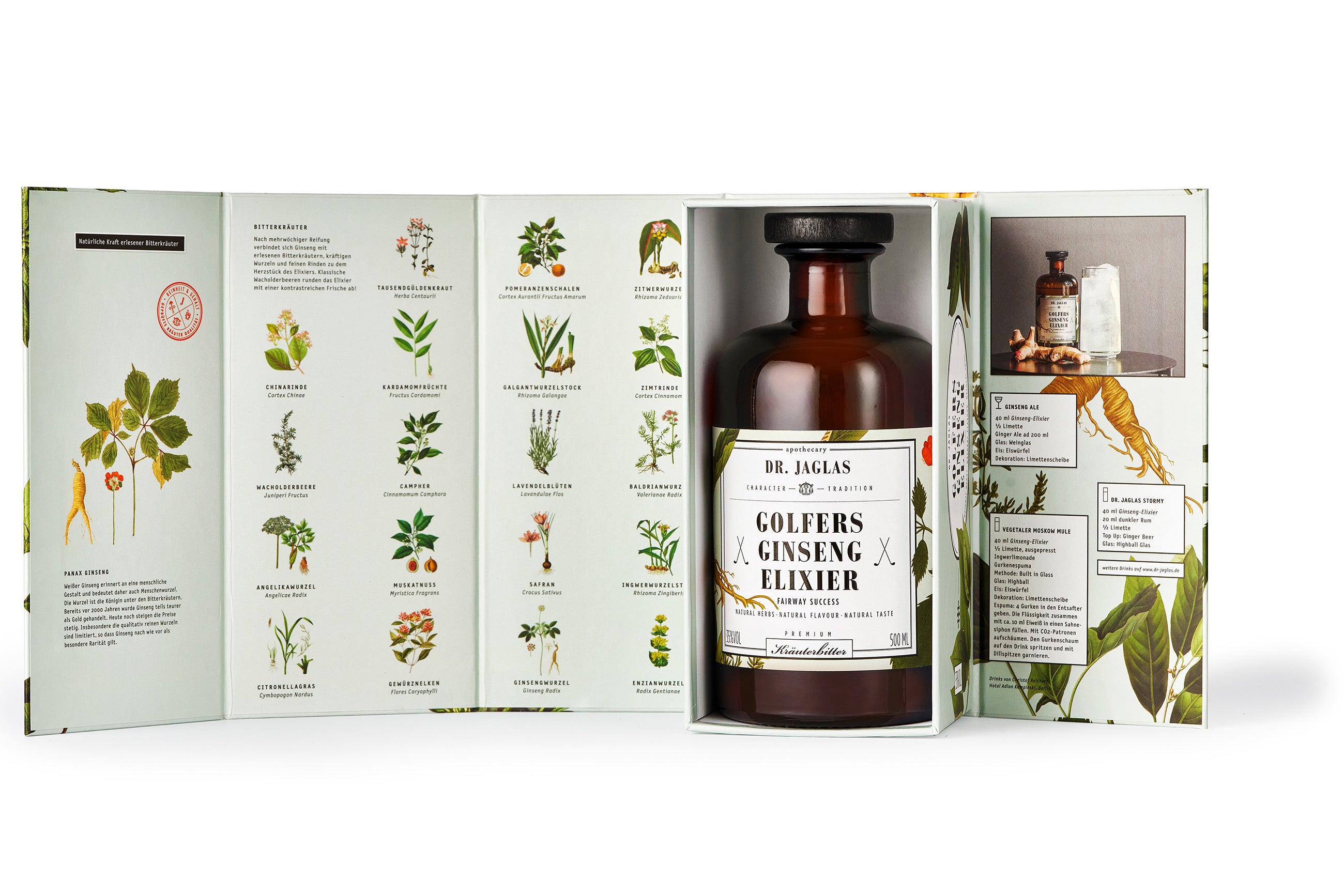 Golfers Ginseng Gin im Geschenkkarton