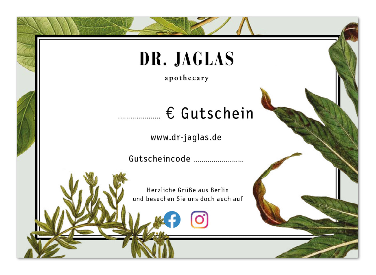 Dr Jaglas Gutschein - perfekt zum Verschenken