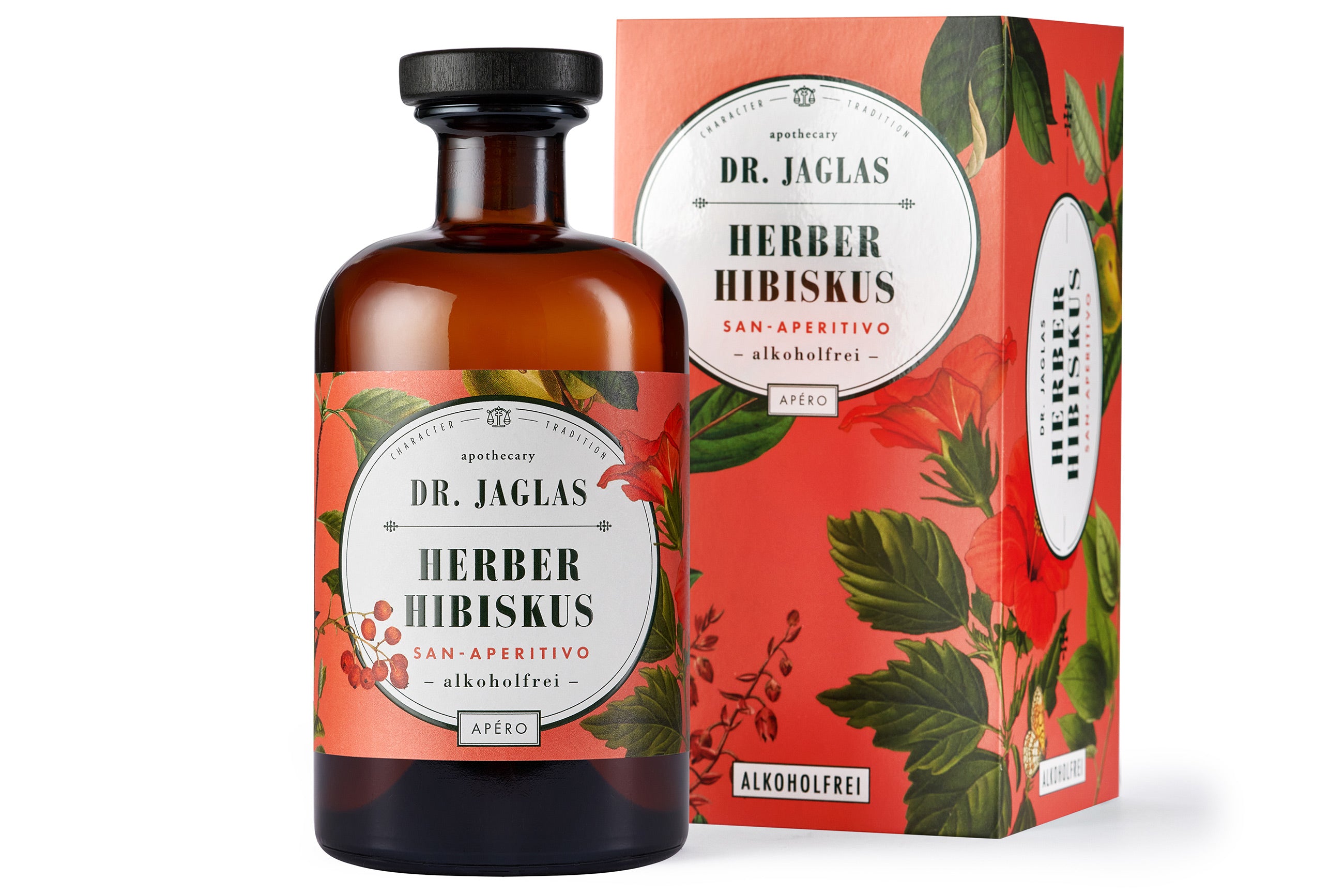 Herber Hibiskus vor Geschenkkarton