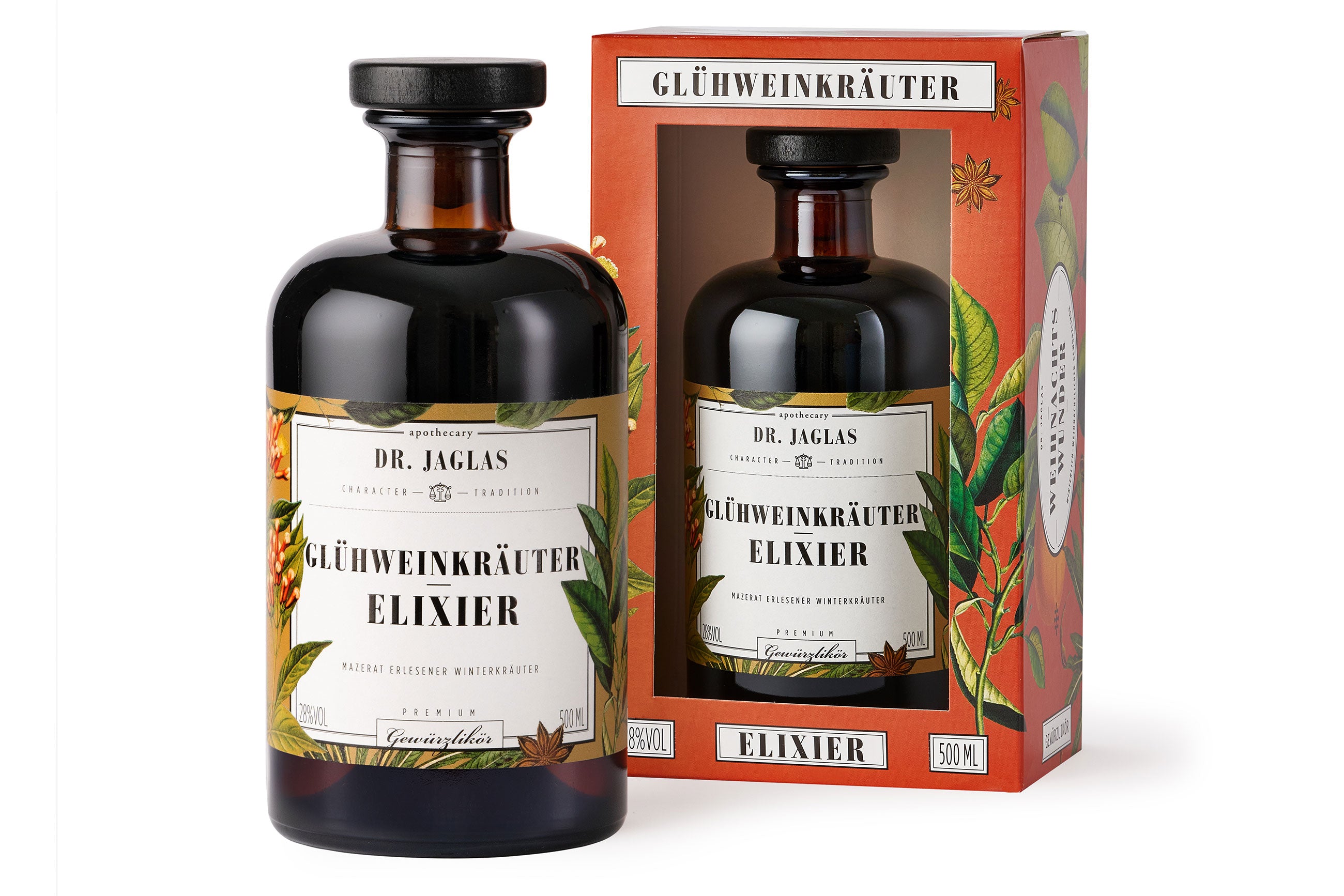 Dr Jaglas Glühwein Kräuter Elixier mit Verpackung 