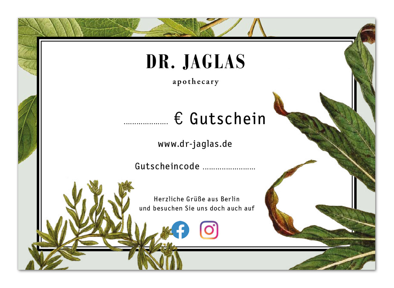 Dr Jaglas Gutschein - perfekt zum Verschenken 